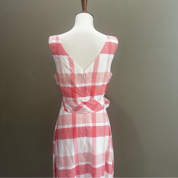 Alex Marie Coral and White Checkered Midi Dress - Picture 6 of 12